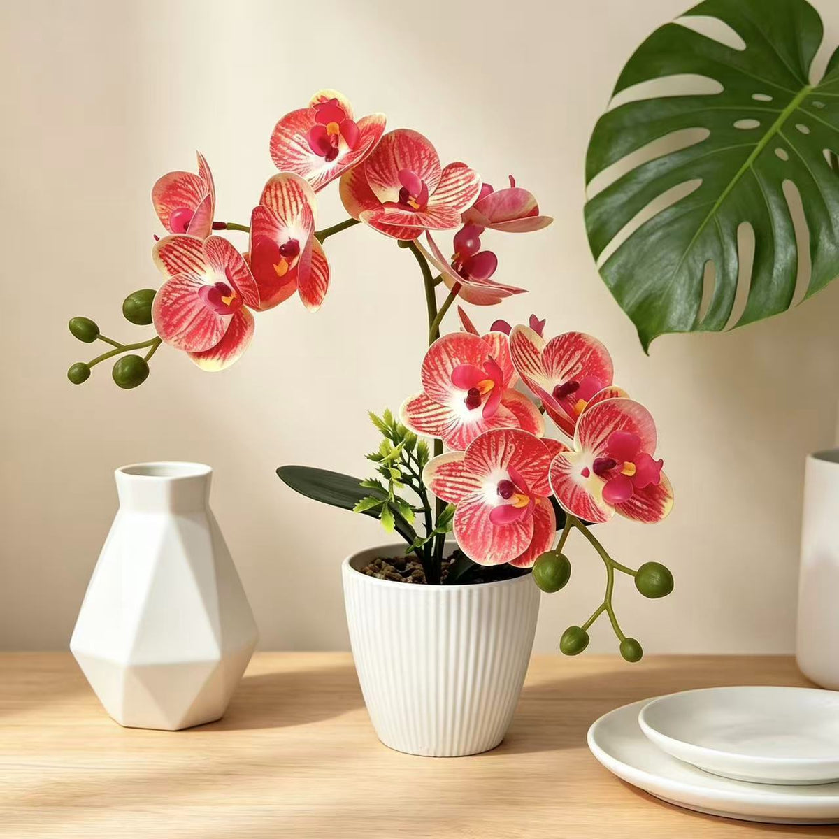 Decorative Faux Orchid Arrangement for Home or Office