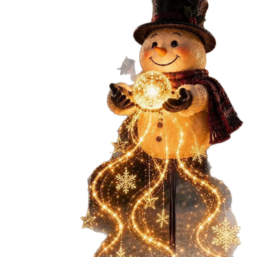 Decorative Snowman Figure with Integrated LED Lights for Christmas