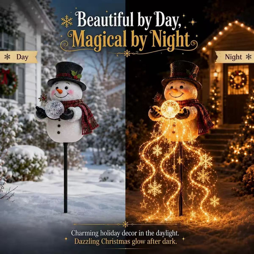 Decorative Snowman Figure with Integrated LED Lights for Christmas