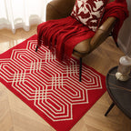 Decorative Textured Entry Mat with Wave Pattern and Non-Slip Backing