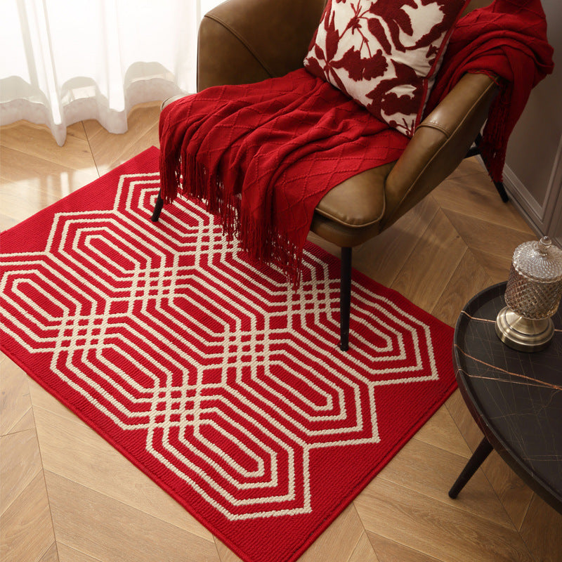 Decorative Textured Entry Mat with Wave Pattern and Non-Slip Backing