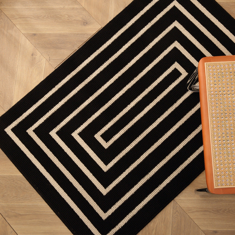Decorative Textured Entry Mat with Wave Pattern and Non-Slip Backing