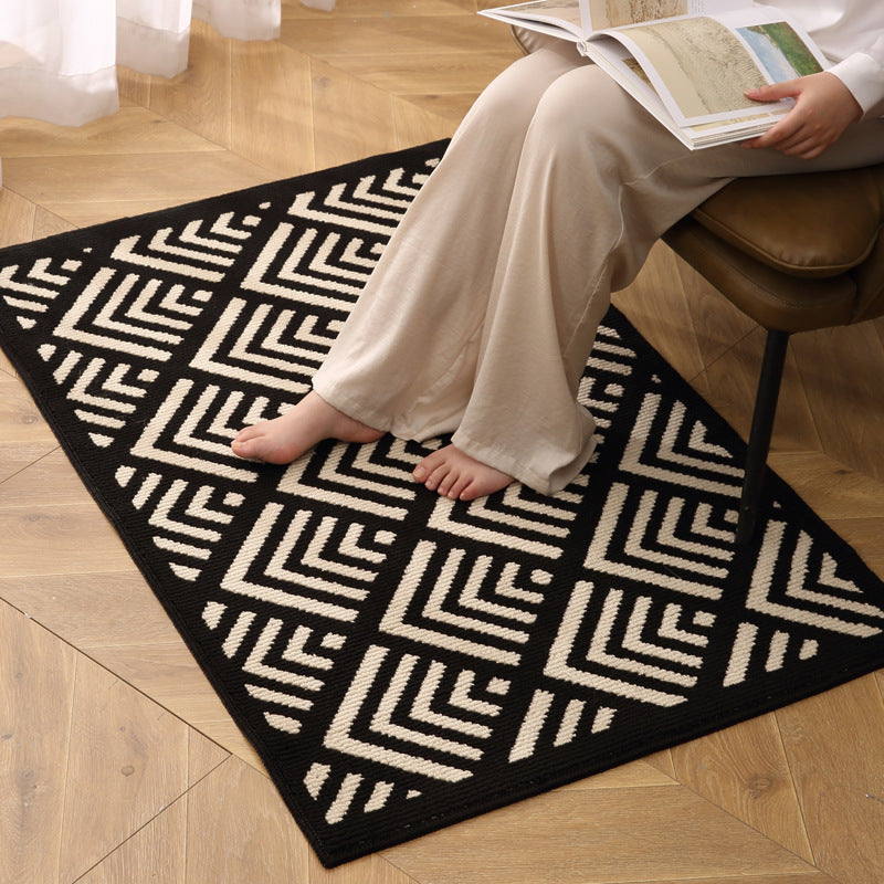 Decorative Textured Entry Mat with Wave Pattern and Non-Slip Backing