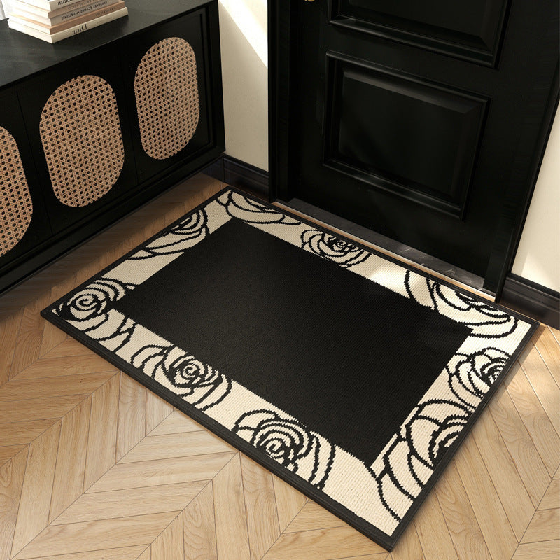Decorative Textured Entry Mat with Wave Pattern and Non-Slip Backing