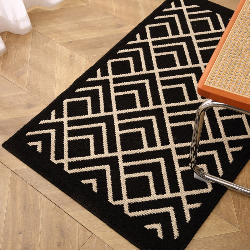 Decorative Textured Entry Mat with Wave Pattern and Non-Slip Backing