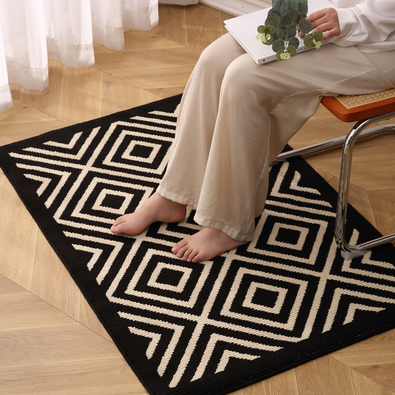 Decorative Textured Entry Mat with Wave Pattern and Non-Slip Backing