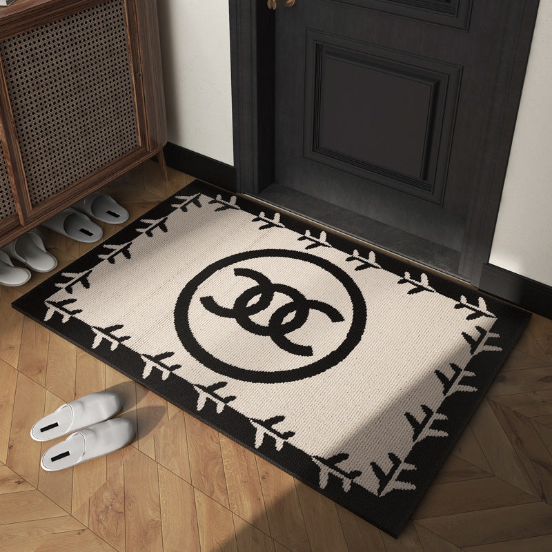 Decorative Textured Entry Mat with Wave Pattern and Non-Slip Backing