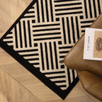 Decorative Textured Entry Mat with Wave Pattern and Non-Slip Backing