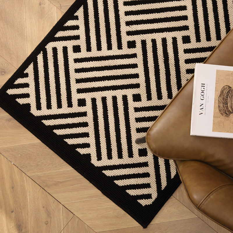 Decorative Textured Entry Mat with Wave Pattern and Non-Slip Backing
