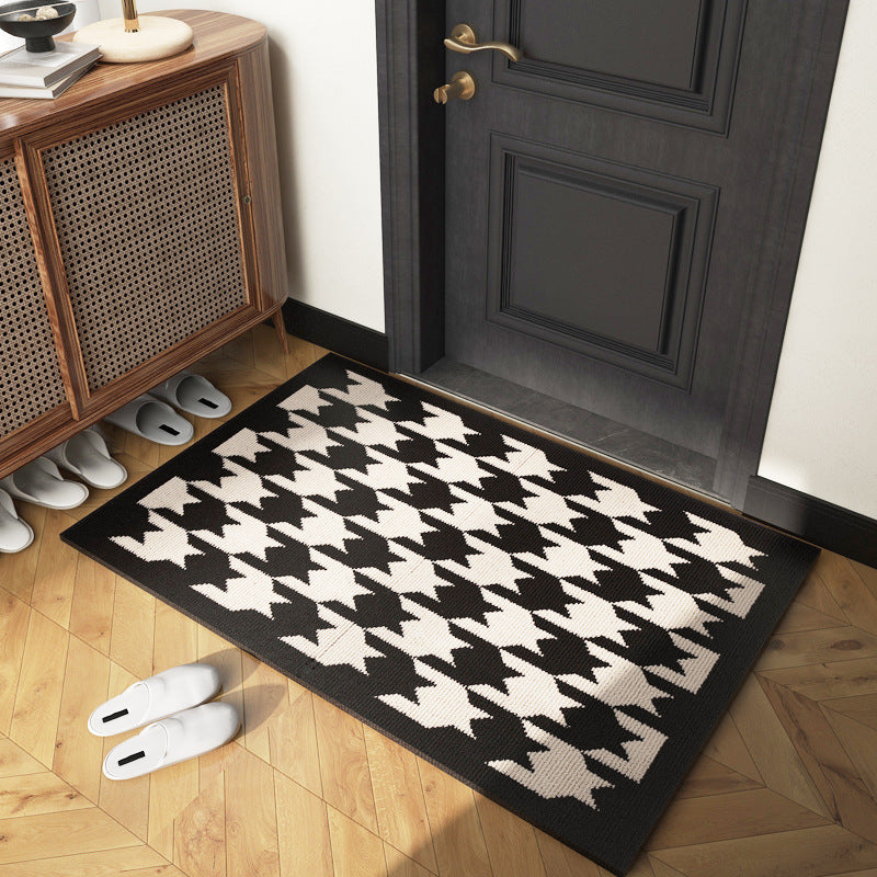 Decorative Textured Entry Mat with Wave Pattern and Non-Slip Backing