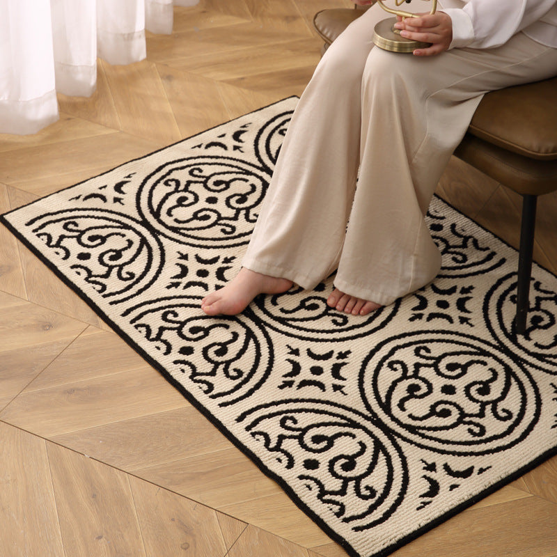Decorative Textured Entry Mat with Wave Pattern and Non-Slip Backing