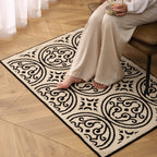 Decorative Textured Entry Mat with Wave Pattern and Non-Slip Backing