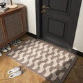 Decorative Textured Entry Mat with Wave Pattern and Non-Slip Backing