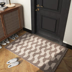 Decorative Textured Entry Mat with Wave Pattern and Non-Slip Backing
