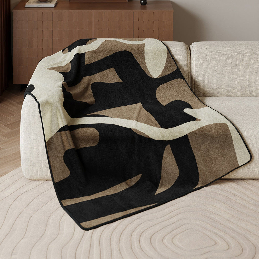 Decorative Throw Blanket with Abstract Design