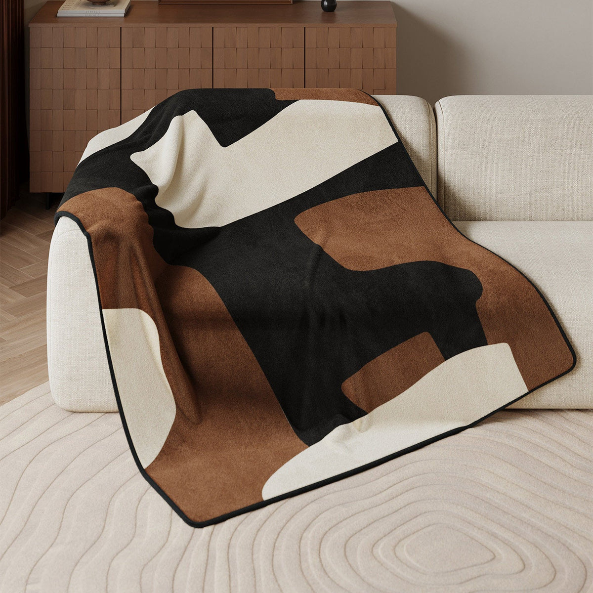 Decorative Throw Blanket with Abstract Design