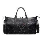 Decorative Travel Duffel Bag with Embossed Texture and Gems