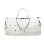 Decorative Travel Duffel Bag with Embossed Texture and Gems