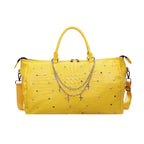 Decorative Travel Duffel Bag with Embossed Texture and Gems