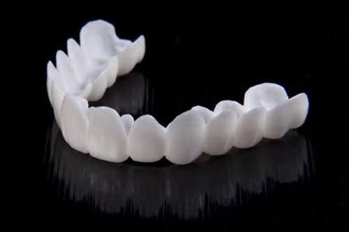Dental Prosthesis with White Veneers, Lightweight Reusable Resin