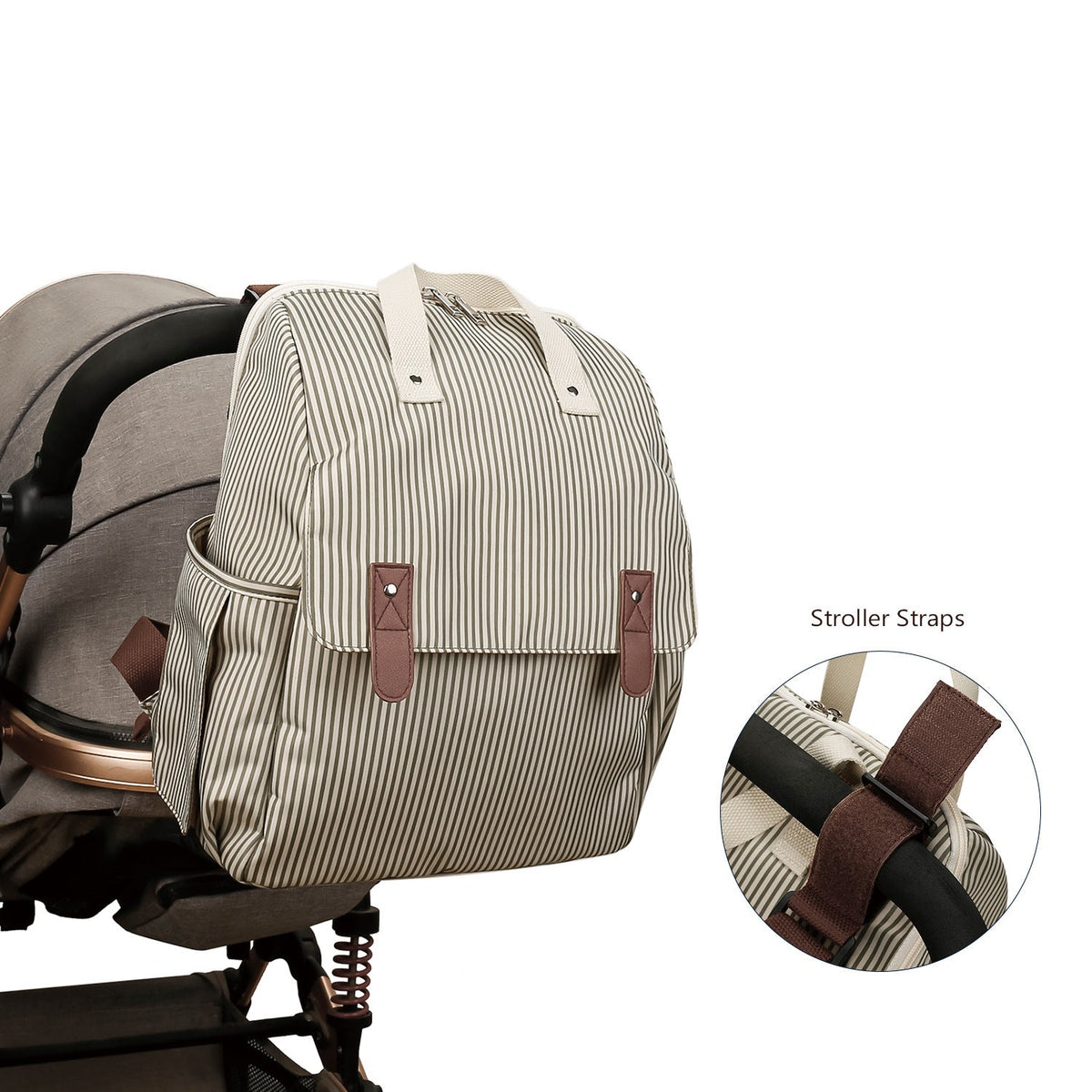 Diaper Backpack with Integrated Changing Mat and Adjustable Shoulder Straps