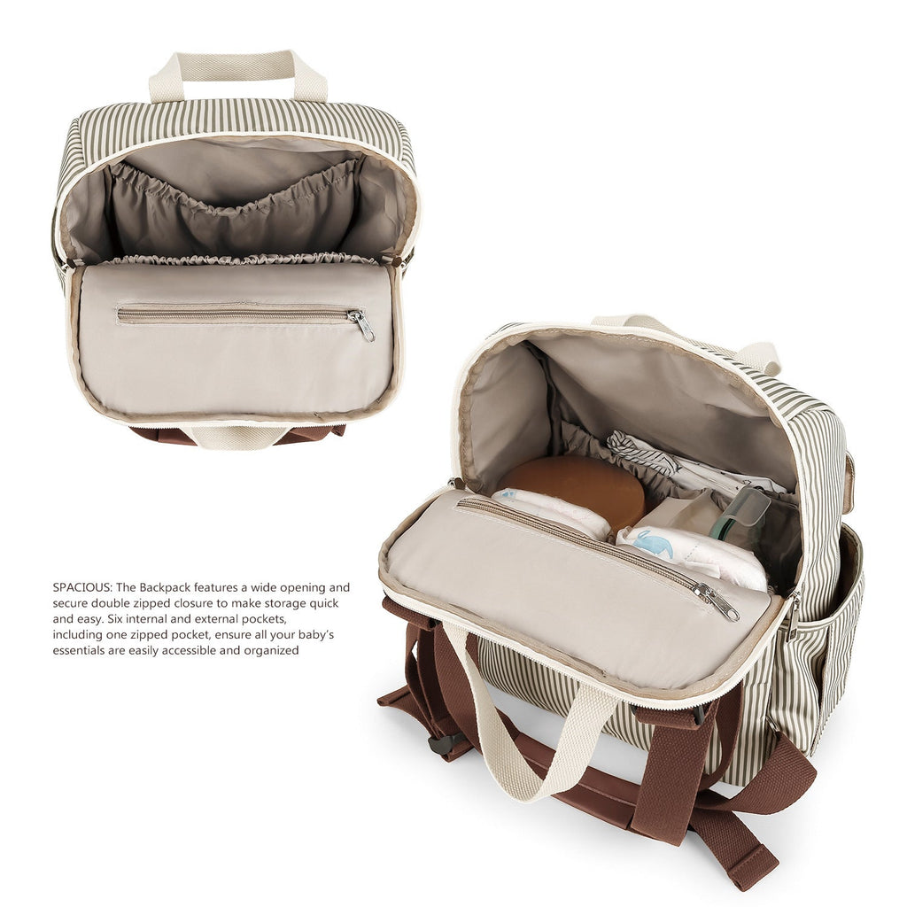Diaper Backpack with Integrated Changing Mat and Adjustable Shoulder Straps