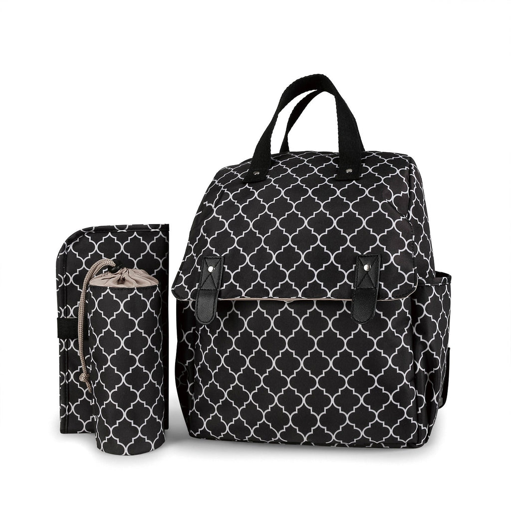 Diaper Backpack with Integrated Changing Mat and Adjustable Shoulder Straps