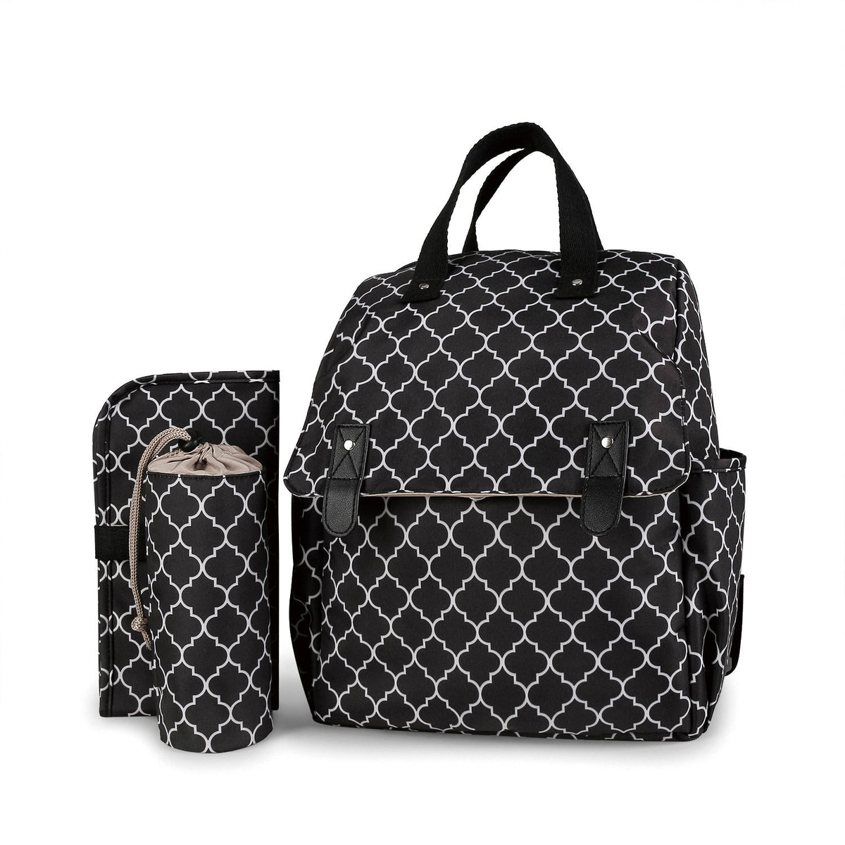 Diaper Backpack with Integrated Changing Mat and Adjustable Shoulder Straps