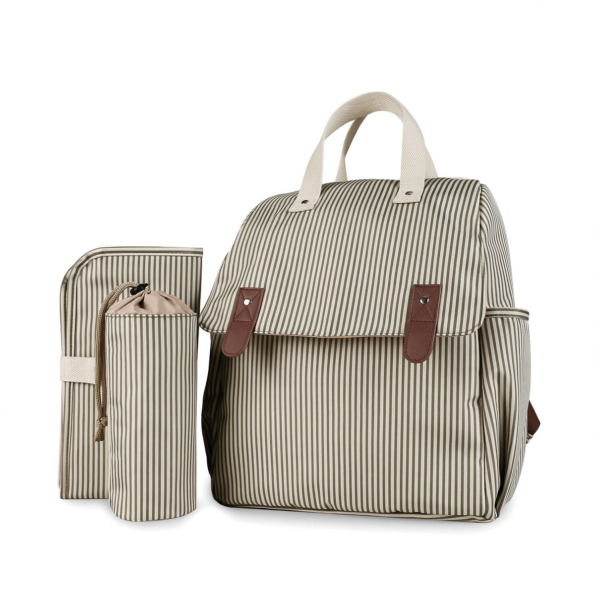 Diaper Backpack with Integrated Changing Mat and Adjustable Shoulder Straps