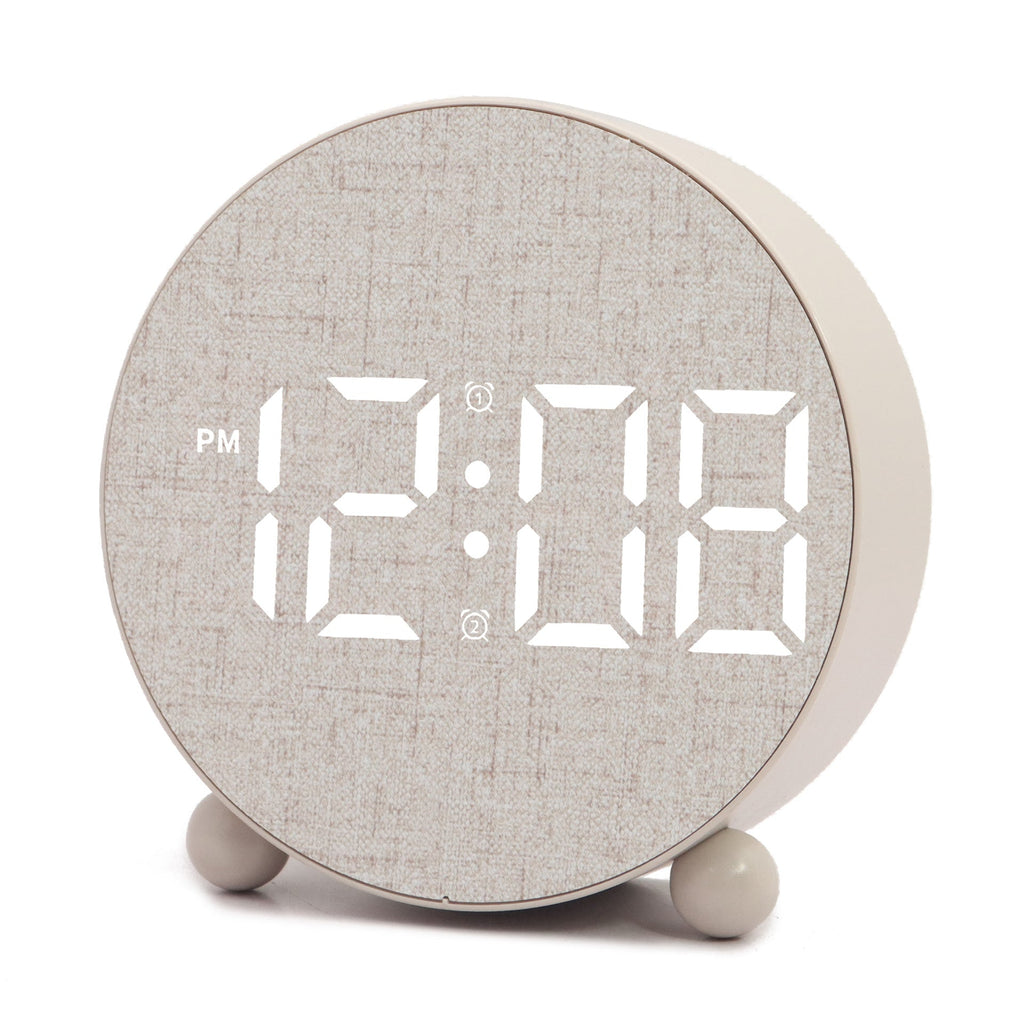 Digital Alarm Clock in Wooden Design with Backlit Display