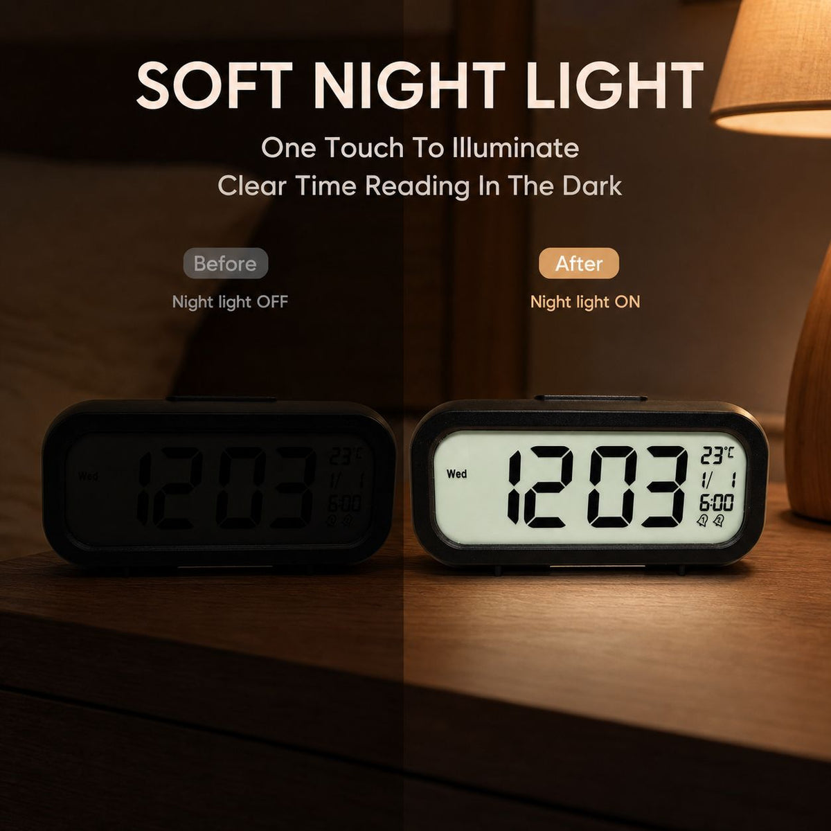 Digital Alarm Clock with Temperature Sensor and Large LED Display