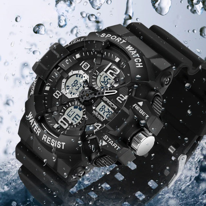 Digital Watch, Round Resin Case, 54.6mm Dial