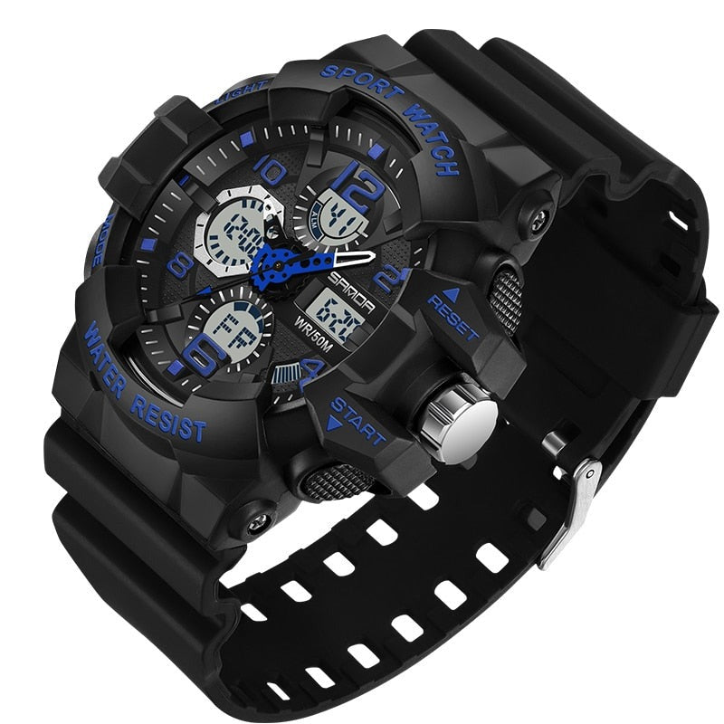 Digital Watch, Round Resin Case, 54.6mm Dial