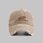 Distressed Vintage-Style Cotton Baseball Cap