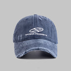 Distressed Vintage-Style Cotton Baseball Cap
