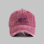 Distressed Vintage-Style Cotton Baseball Cap