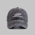 Distressed Vintage-Style Cotton Baseball Cap