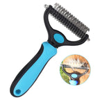 Dog and Cat Deshedding Brush with Stainless Steel Blade, Small or Large