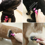 Dog and Cat Deshedding Brush with Stainless Steel Blade, Small or Large
