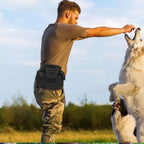 Dog Treat Pouch with Zippered Compartments for Walks and Training