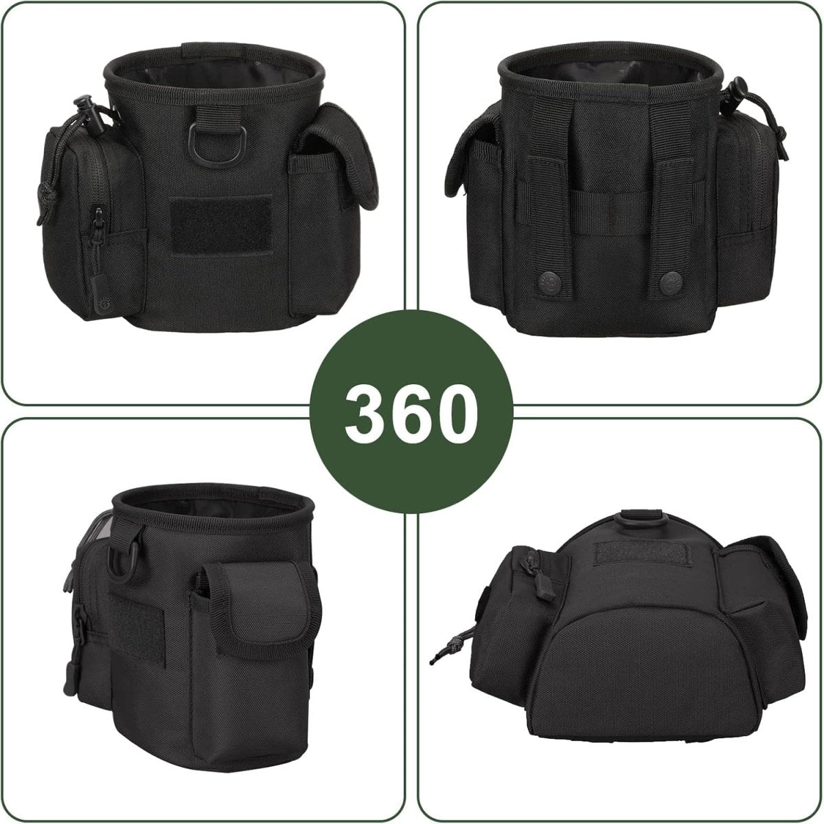 Dog Treat Pouch with Zippered Compartments for Walks and Training