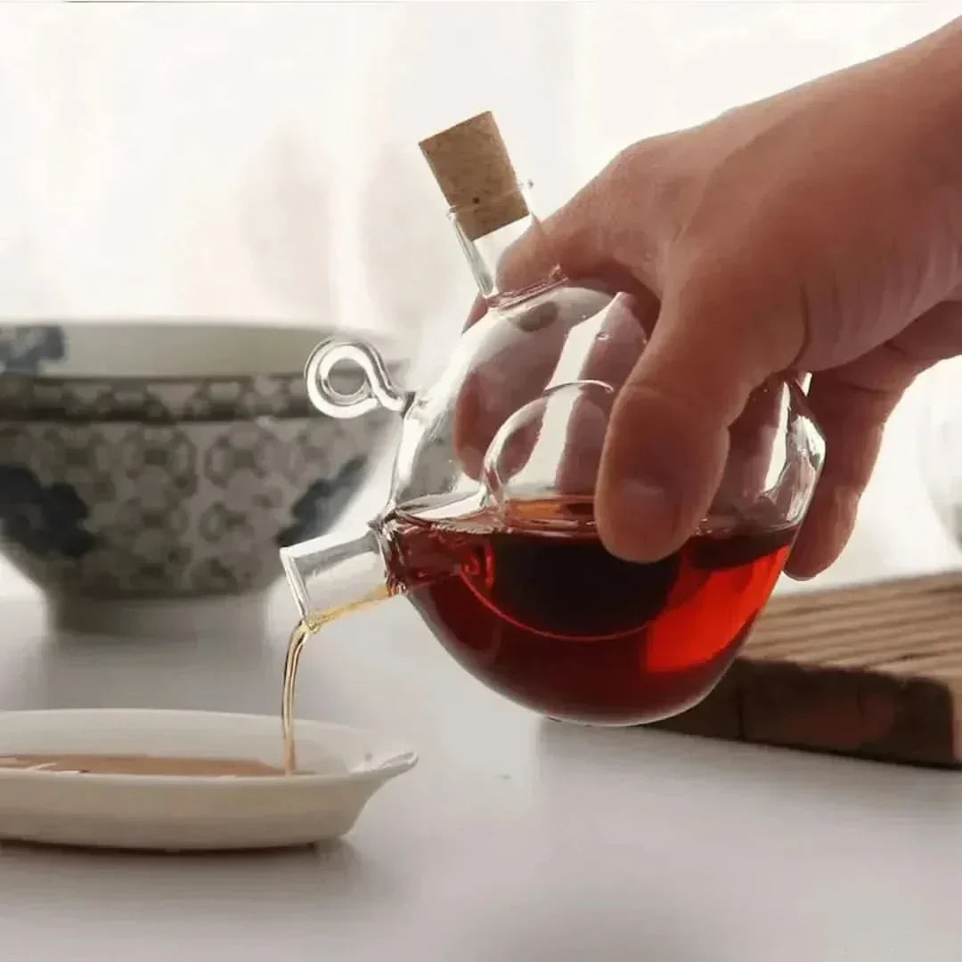 Double Glass Oil and Vinegar Dispenser Bottle