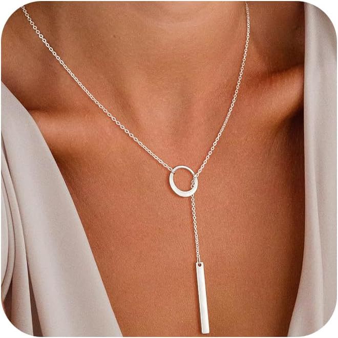 Double-Layered Heart Pendant Necklace with Two-Tone Finish