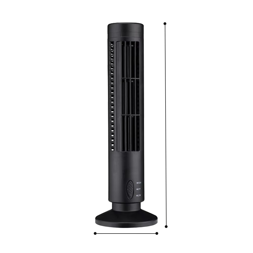 Compact Bladeless Tower Fan - 33 cm, High-Quality Plastic