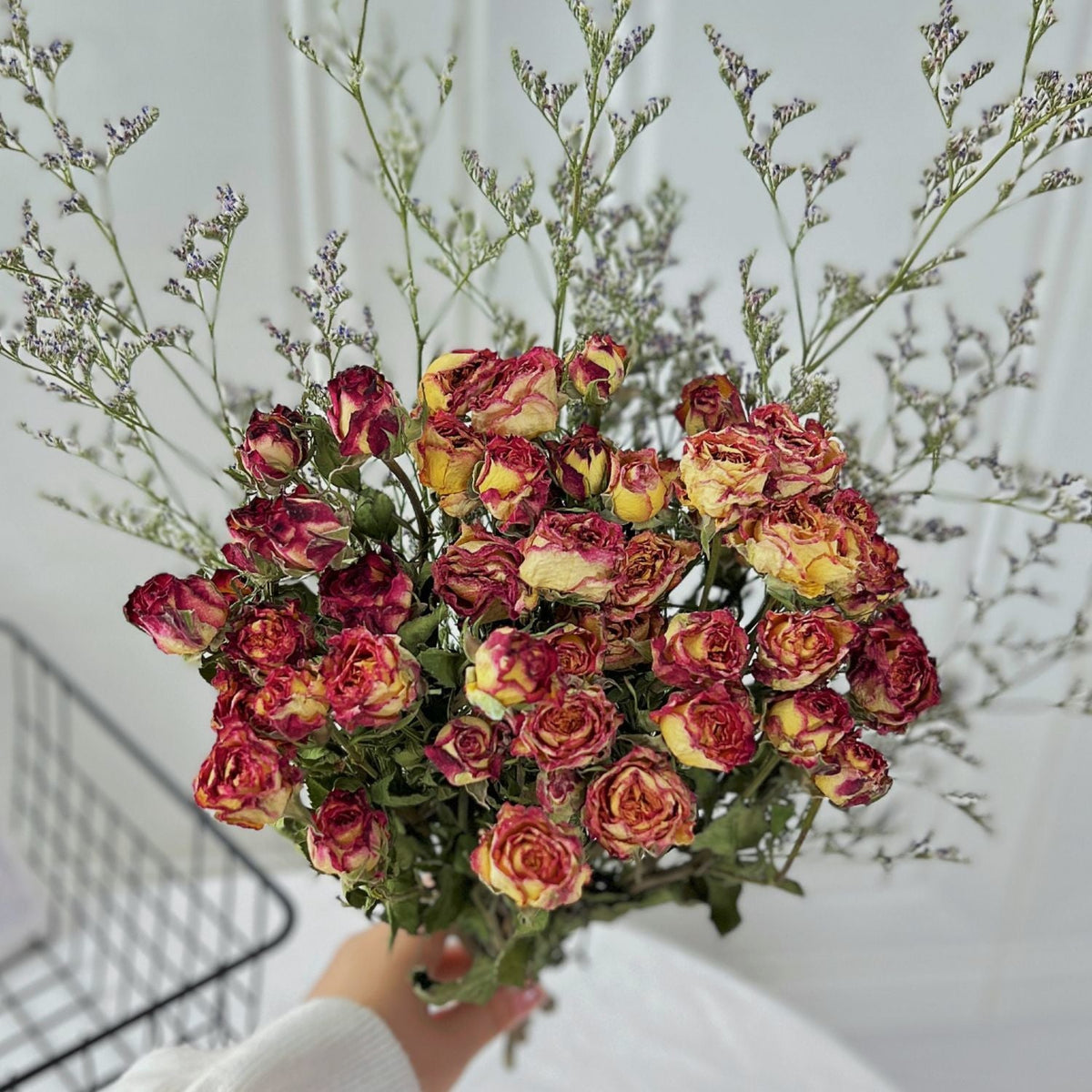 Dried Floral Rose Bouquet with Botanical Fillers