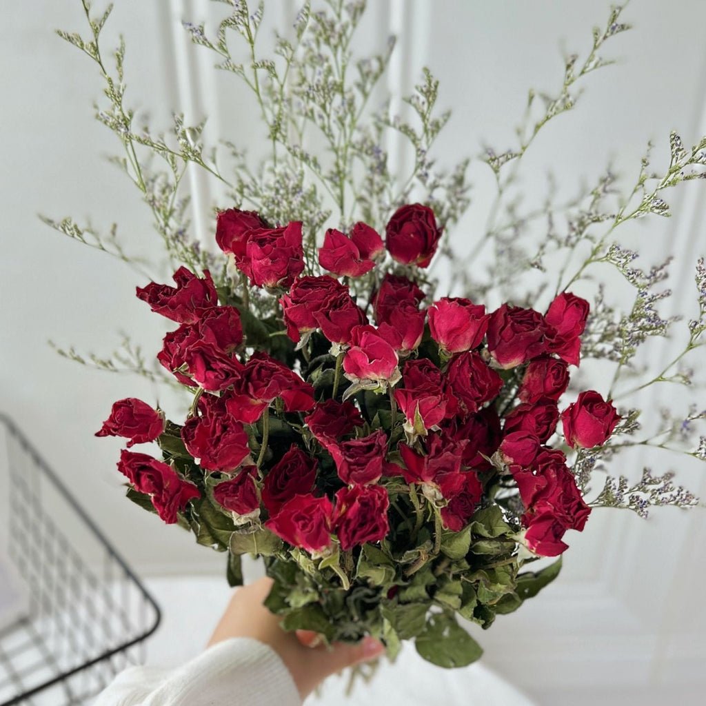 Dried Floral Rose Bouquet with Botanical Fillers