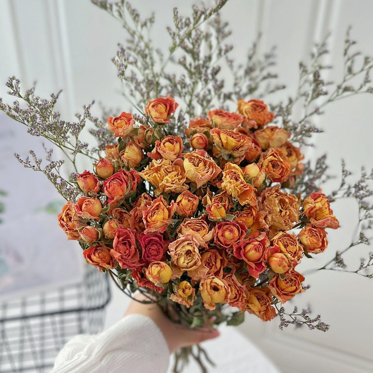 Dried Floral Rose Bouquet with Botanical Fillers