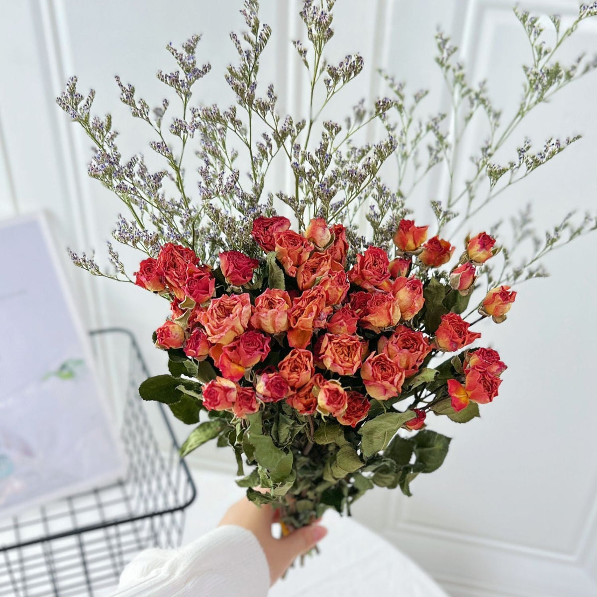 Dried Floral Rose Bouquet with Botanical Fillers