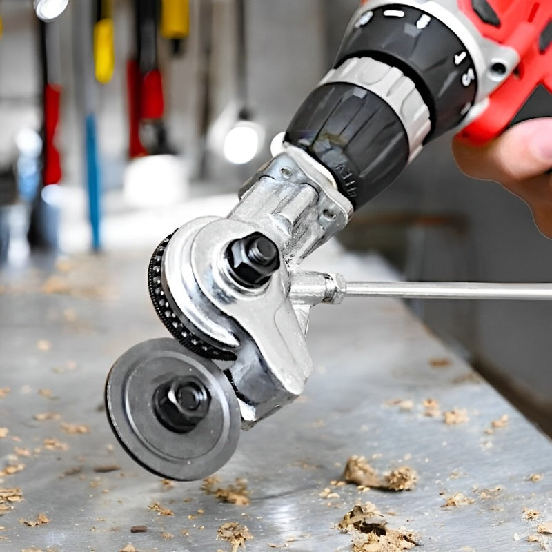 Heavy-Duty Metal Cutting Adapter for Drill - Fits Steel, Aluminium Sheets