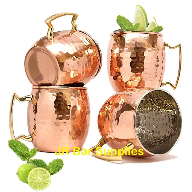 Hammered Copper Mug Set for Cold Drinks and Cocktails - Hand Wash Recommended, view 2